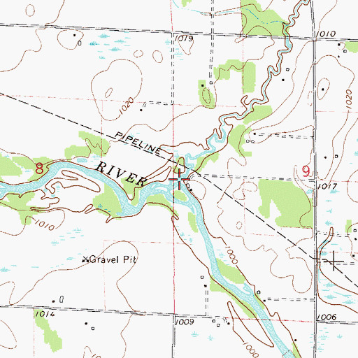 Topographic Map of Vondell Brook, MN