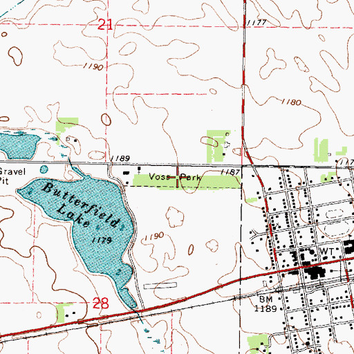 Topographic Map of Voss Park, MN