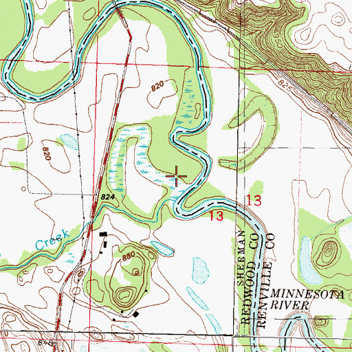 Topographic Map of Wabasha Creek, MN