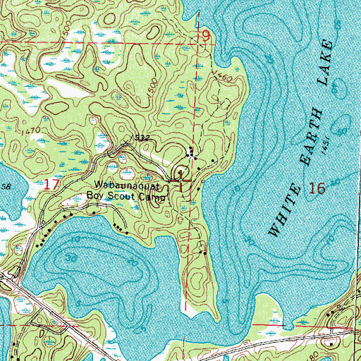 Topographic Map of Wabaunaquat Boy Scout Camp, MN