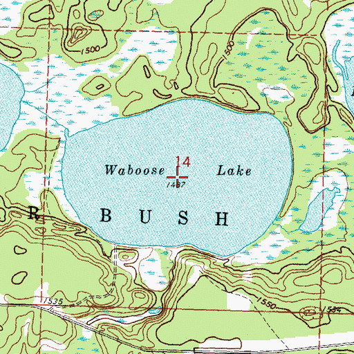 Topographic Map of Waboose Lake, MN