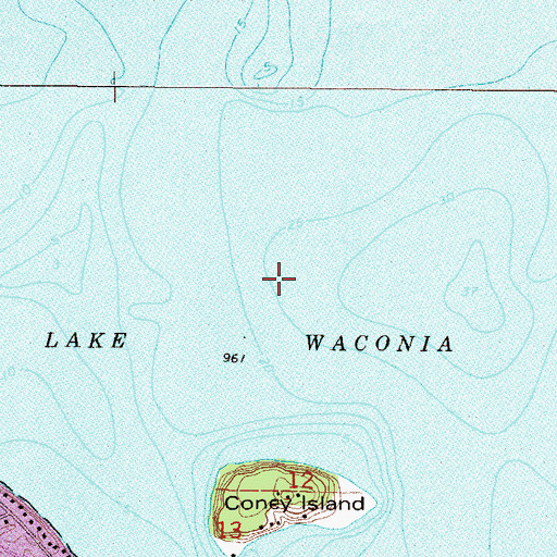 Topographic Map of Lake Waconia, MN
