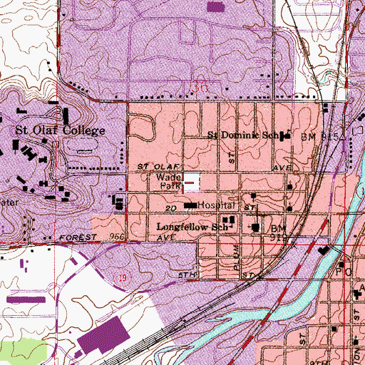 Topographic Map of Wade Park, MN