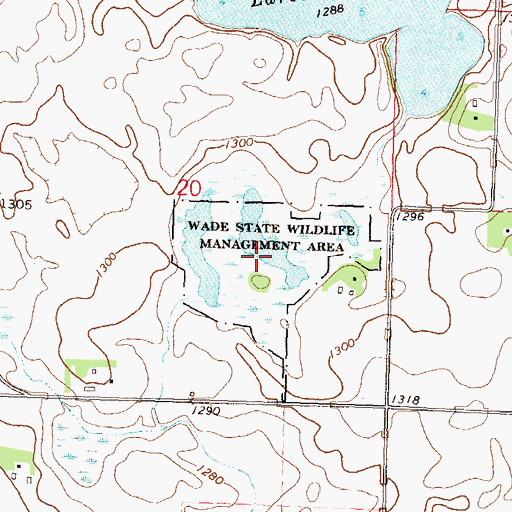 Topographic Map of Wade State Wildlife Management Area, MN