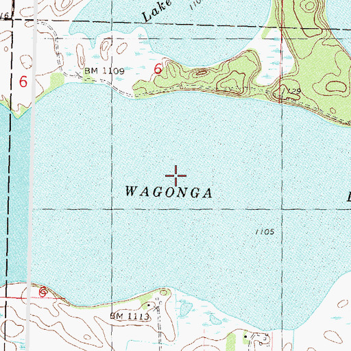 Topographic Map of Lake Wakanda, MN