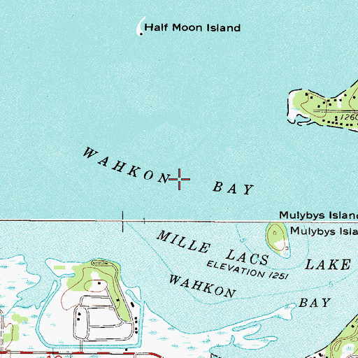 Topographic Map of Wahkon Bay, MN