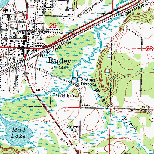 Topographic Map of Walker Brook, MN