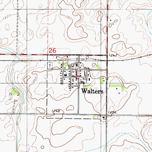 Topographic Map of Walters, MN