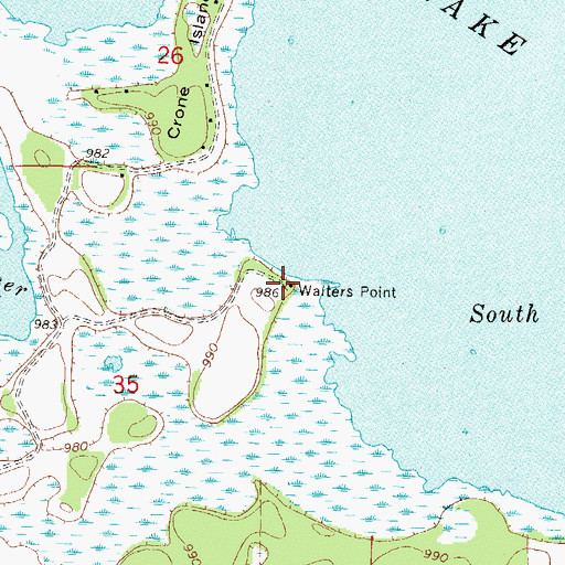 Topographic Map of Walters Point, MN