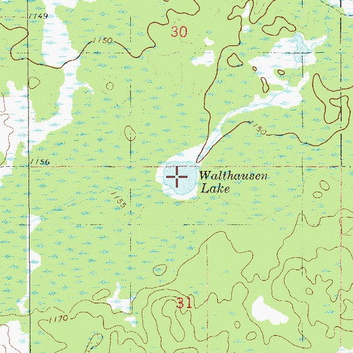Topographic Map of Walthausen Lake, MN