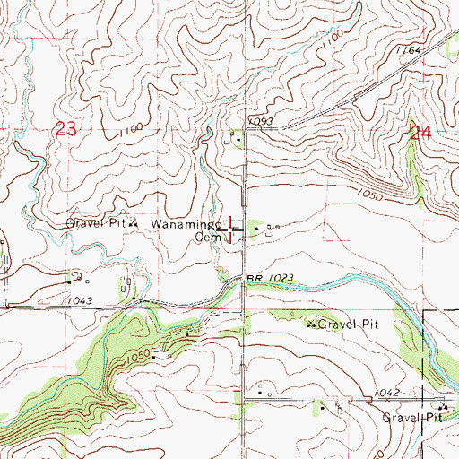 Topographic Map of Wanamingo Cemetery, MN