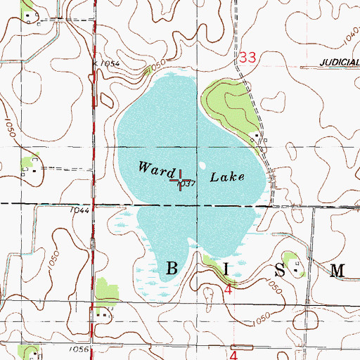 Topographic Map of Ward Lake, MN