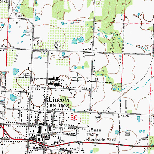 Topographic Map of Lincoln Elementary School, AR