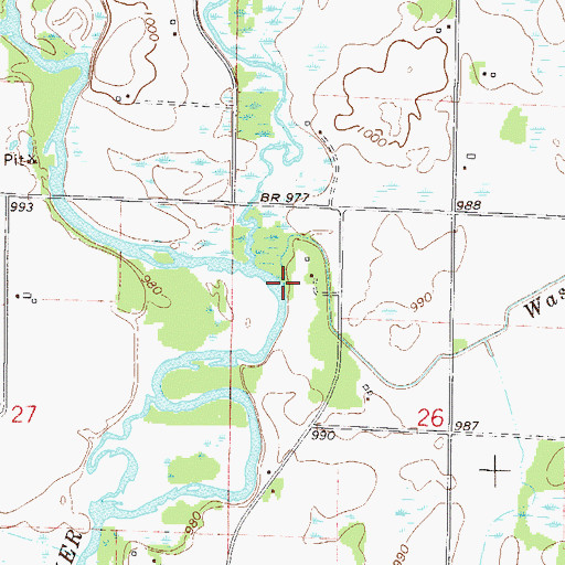 Topographic Map of Washburn Brook, MN