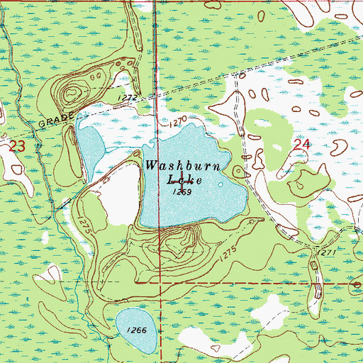 Topographic Map of Washburn Lake, MN