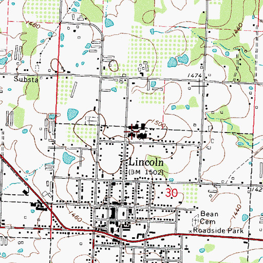 Topographic Map of Lincoln Middle School, AR