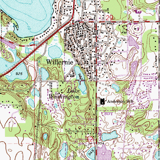 Topographic Map of Lake Washington, MN