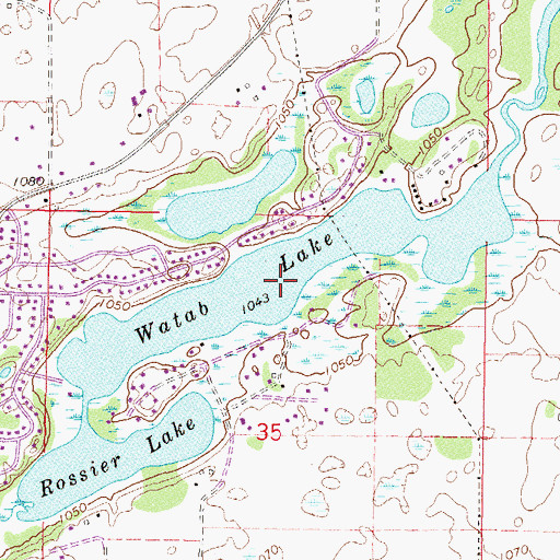 Topographic Map of Watab Lake, MN