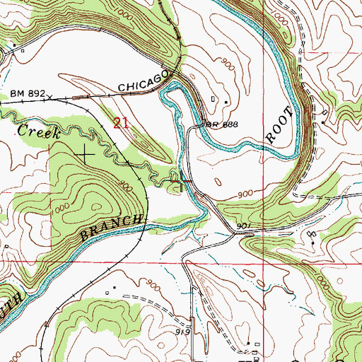 Topographic Map of Watson Creek, MN