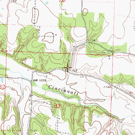 Topographic Map of Moores Mill (historical), AR