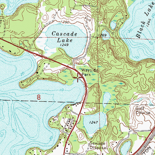 Topographic Map of Wayside Park, MN