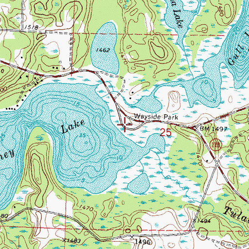 Topographic Map of Wayside Park, MN