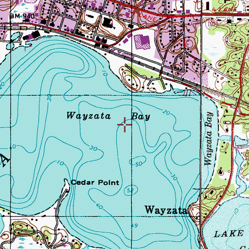 Topographic Map of Wayzata Bay, MN