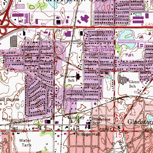 Topographic Map of Weaver School, MN