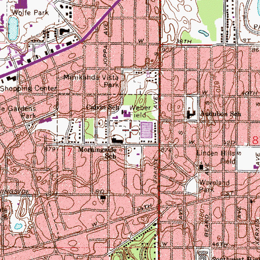 Topographic Map of Weber Field, MN