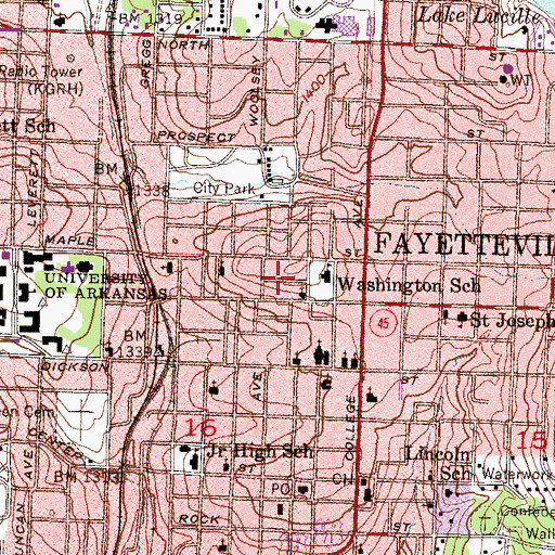 Topographic Map of Mount Nord Historic District, AR