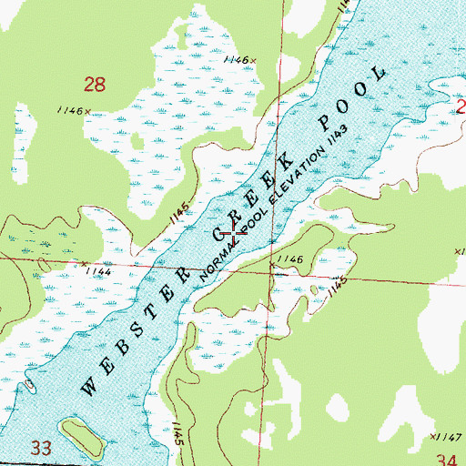 Topographic Map of Webster Creek Pool, MN