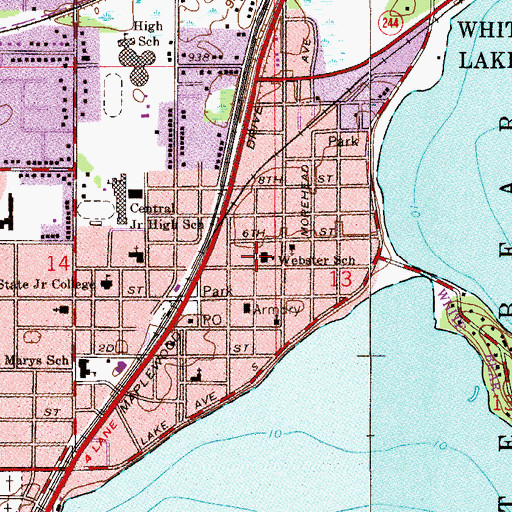 Topographic Map of Webster School, MN
