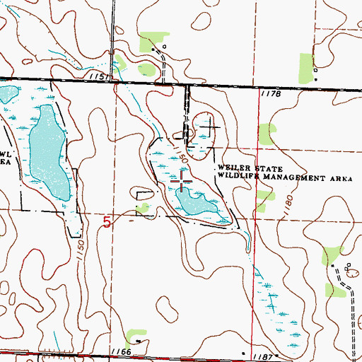 Topographic Map of Weiler State Wildlife Management Area, MN