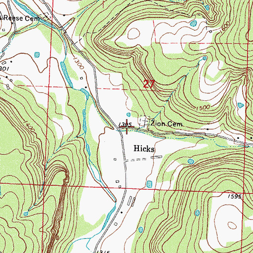Topographic Map of Mount Zion Church (historical), AR