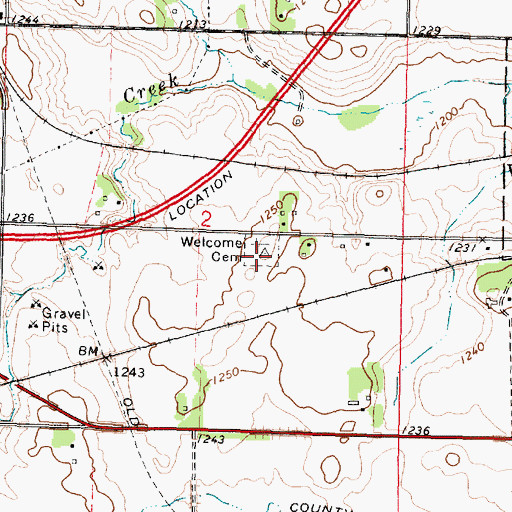 Topographic Map of Welcome Cemetery, MN