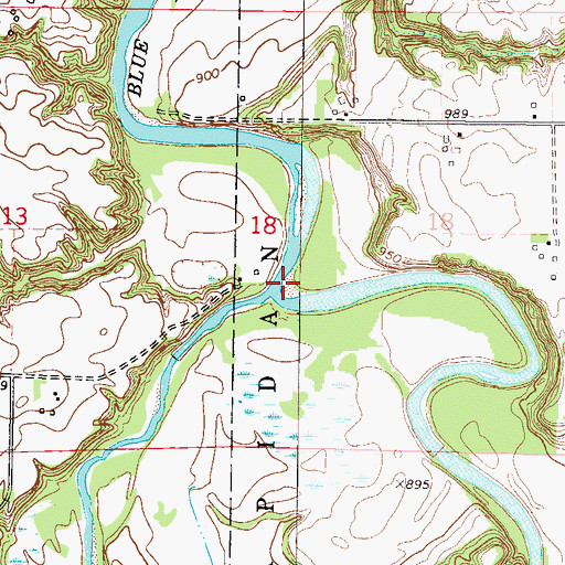 Topographic Map of Wells Creek, MN