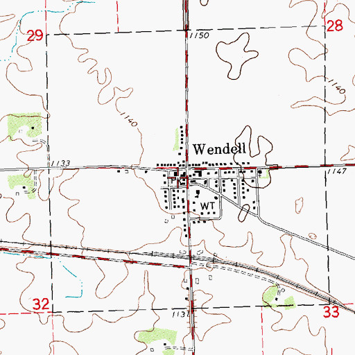 Topographic Map of Wendell, MN