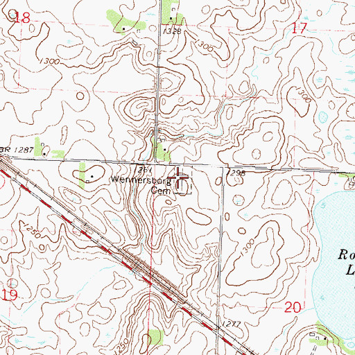 Topographic Map of Wennesborg Cemetery, MN