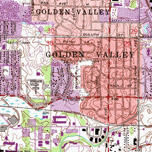 Topographic Map of Wesley Park, MN