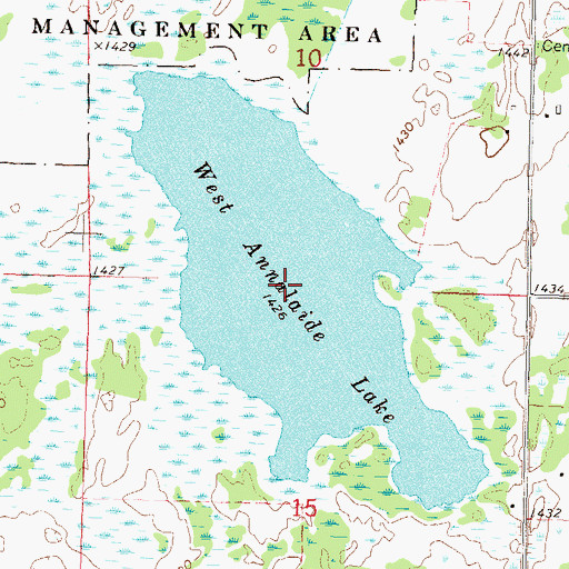 Topographic Map of West Annalaide Lake, MN