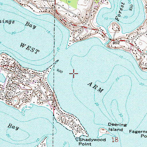 Topographic Map of West Arm, MN