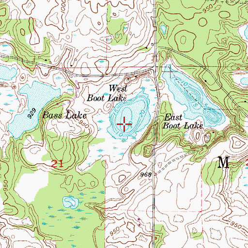 Topographic Map of West Boot Lake, MN