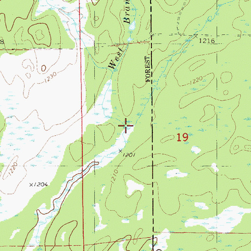 Topographic Map of West Branch Hay Creek, MN