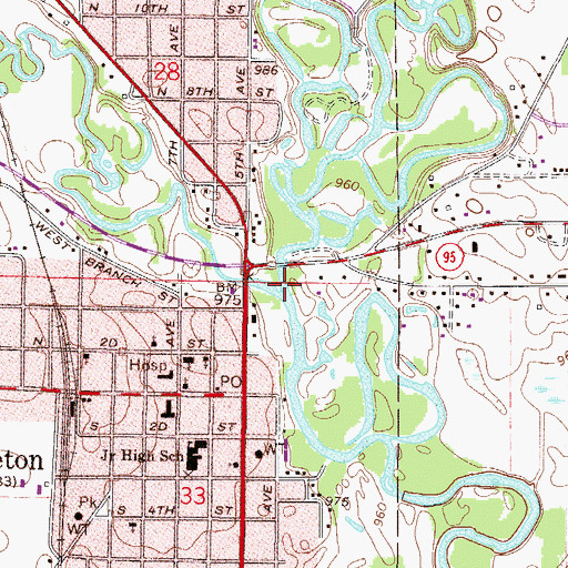 Topographic Map of West Branch Rum River, MN