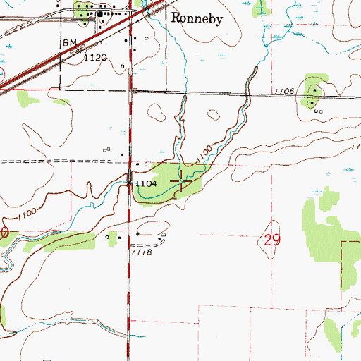 Topographic Map of West Branch Saint Francis River, MN