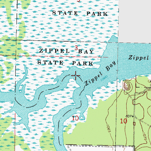 Topographic Map of West Branch Zippel Creek, MN