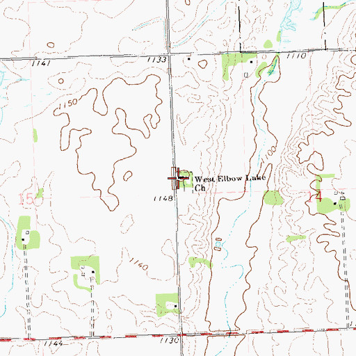 Topographic Map of West Elbow Lake Church, MN
