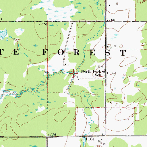 Topographic Map of West Fork Groundhouse River, MN