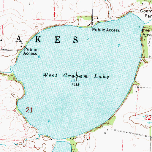 Topographic Map of West Graham Lake, MN