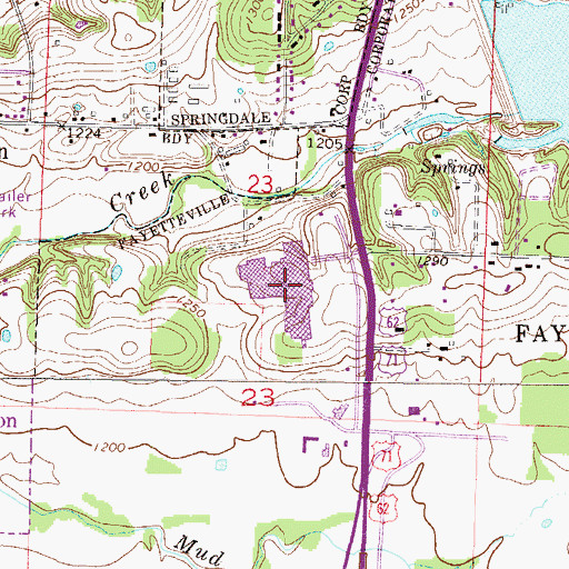 Topographic Map of Northwest Arkansas Mall Shopping Center, AR